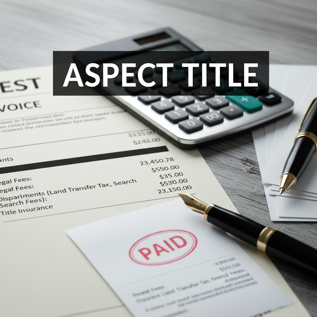 Detailed invoice of real estate closing costs with legal fees, disbursements, and title insurance for Toronto transactions