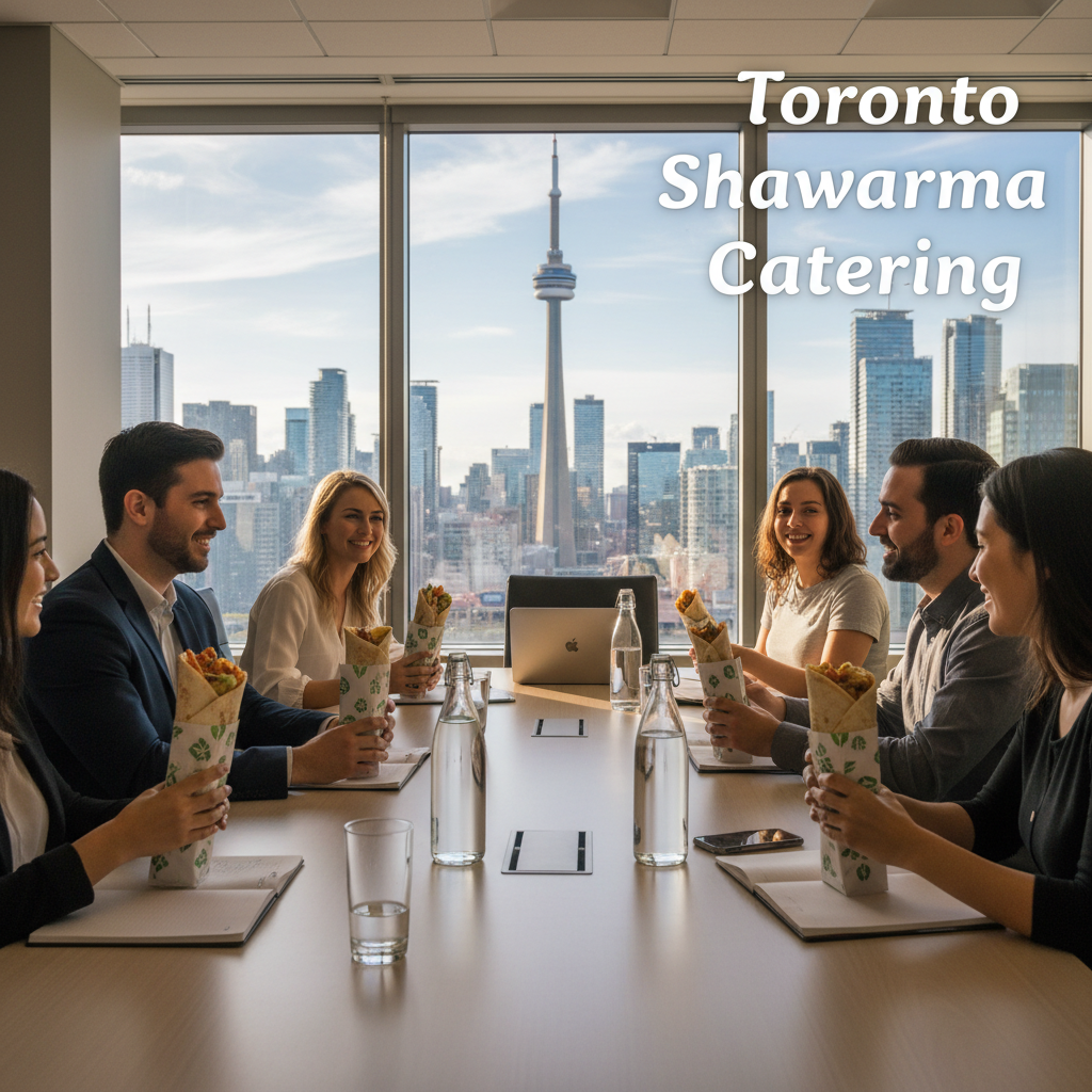 Office catering in downtown Toronto with individually packaged shawarma wraps