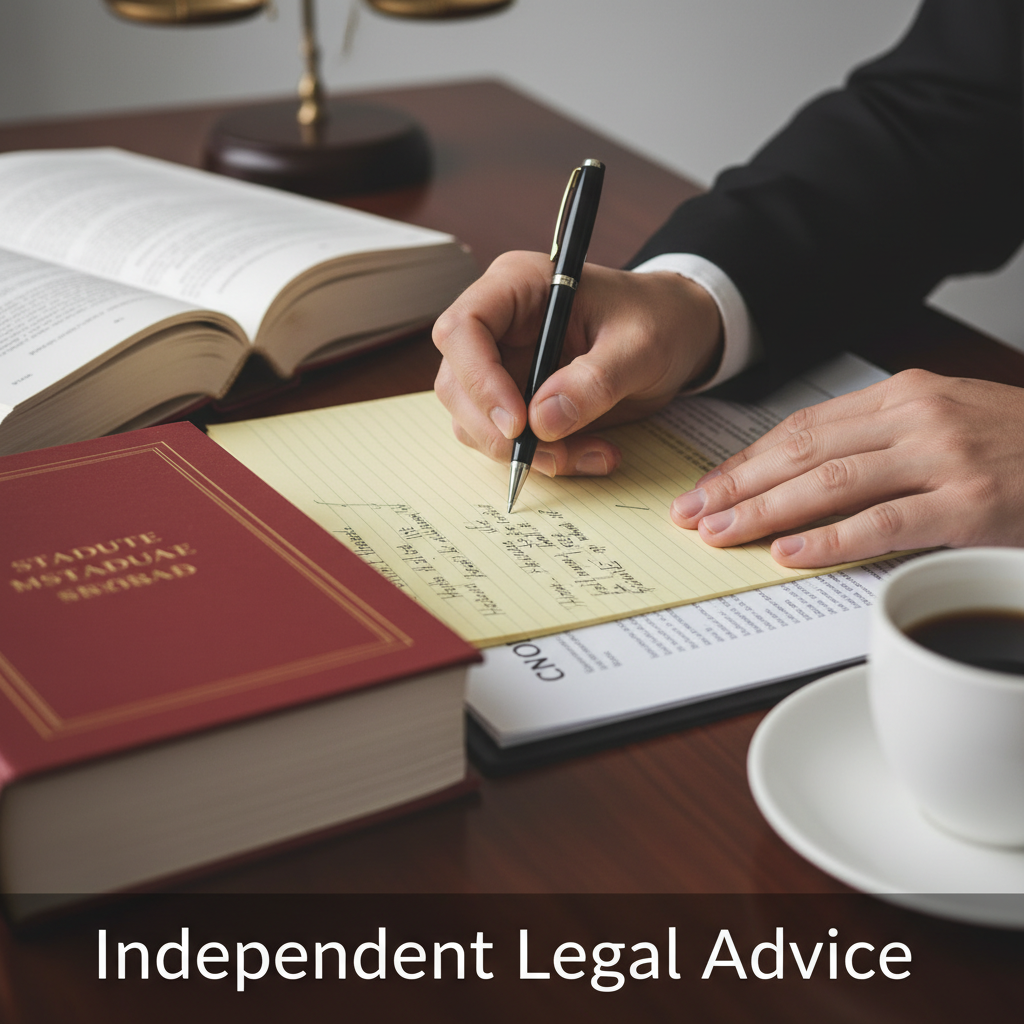 lawyer in Toronto providing independent legal advice reviewing a contract