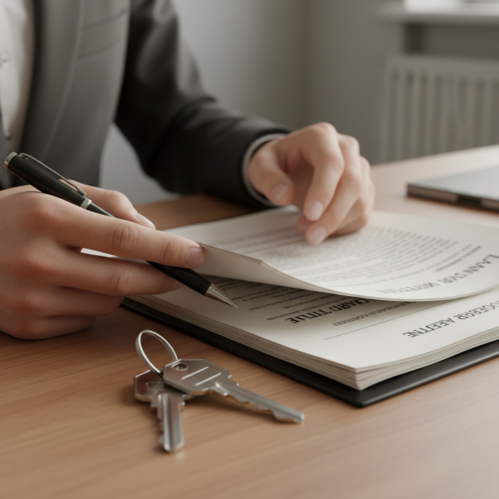 Close-up of closing documents and house keys coordinated by a real estate lawyer Brampton buyers rely on