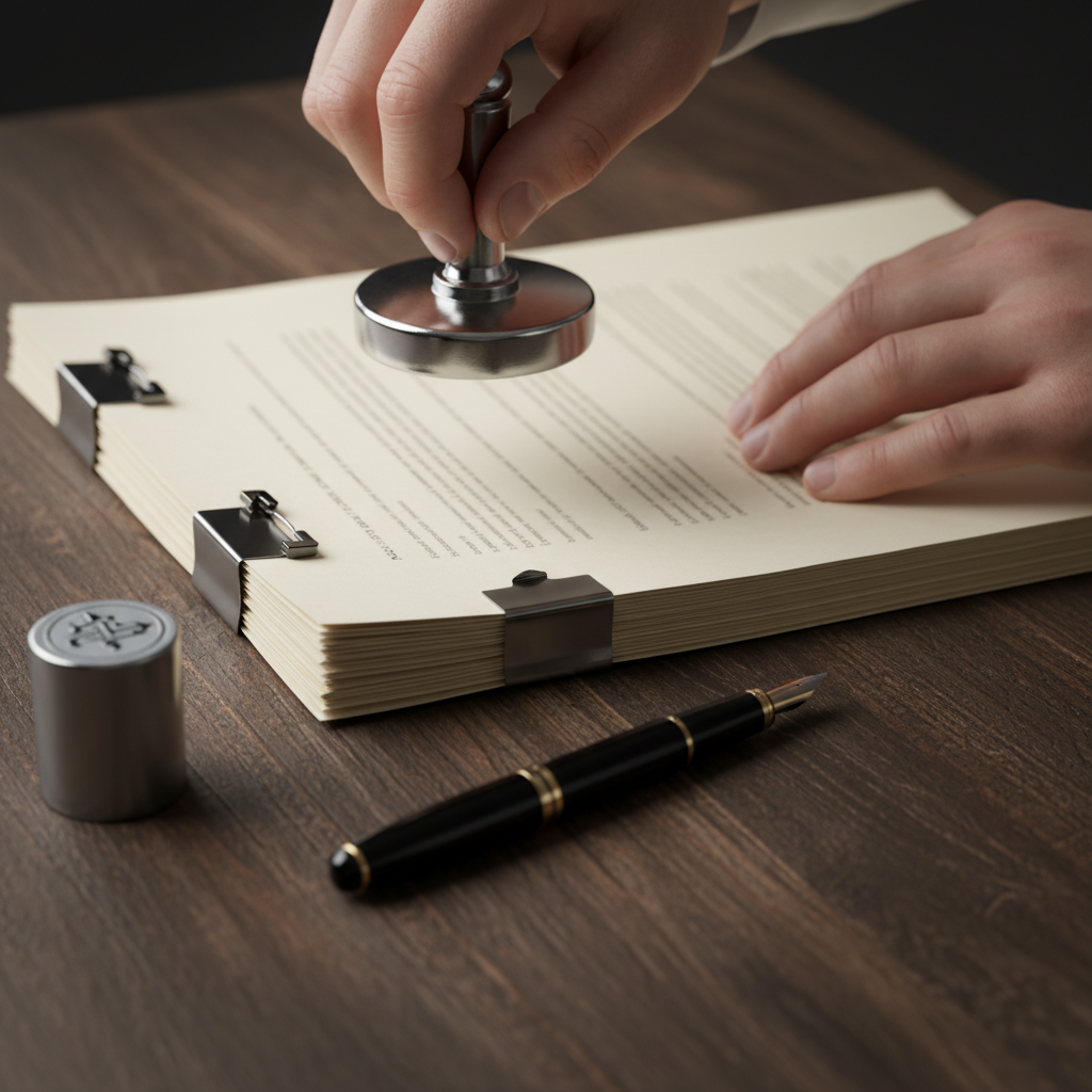 Close-up of Ontario business incorporation documents with corporate seal and Articles of Incorporation, business incorporation process Ontario