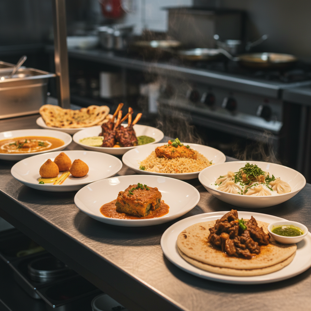 Fusion wedding catering close-up with Italian, Indian, Pakistani, Afghan, Sri Lankan, and Somali dishes for a multicultural wedding venue in the GTA