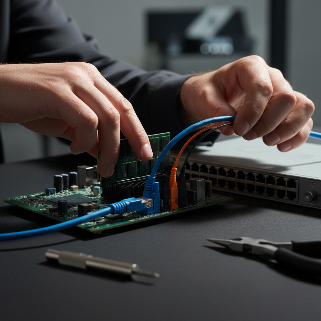 Close-up detail of enterprise infrastructure assembly reflecting Laravel CI/CD and DevOps setup for scalable web applications