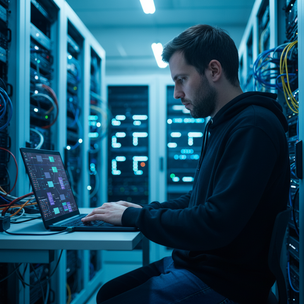 DevOps engineer orchestrating Kubernetes pods and containers for a scalable Laravel deployment