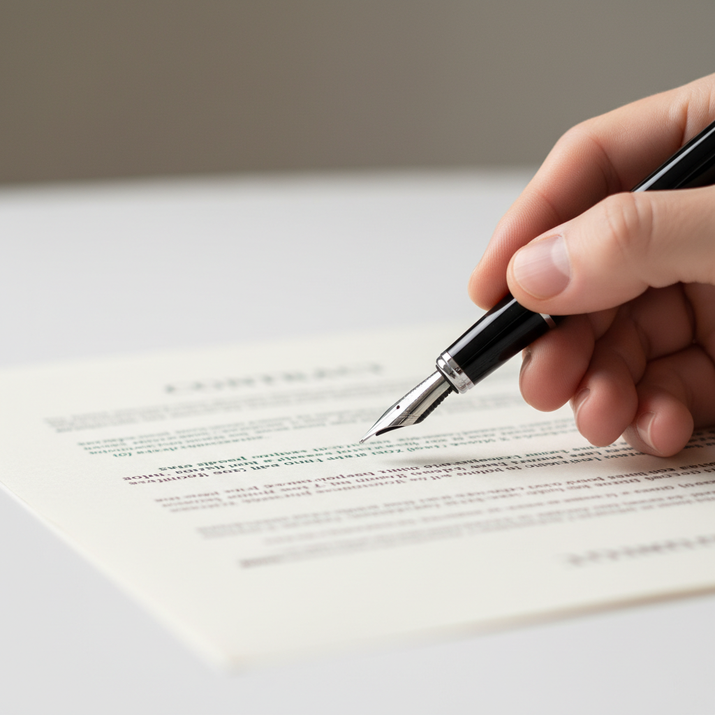 Contract drafting best practices close-up with pen and clauses for Toronto business and family agreements