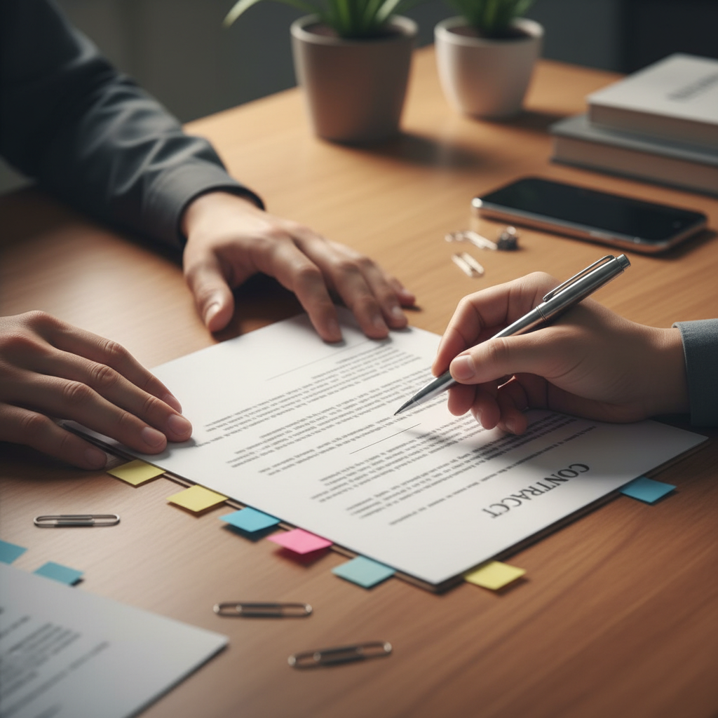 Close-up contract review for independent legal advice in Toronto