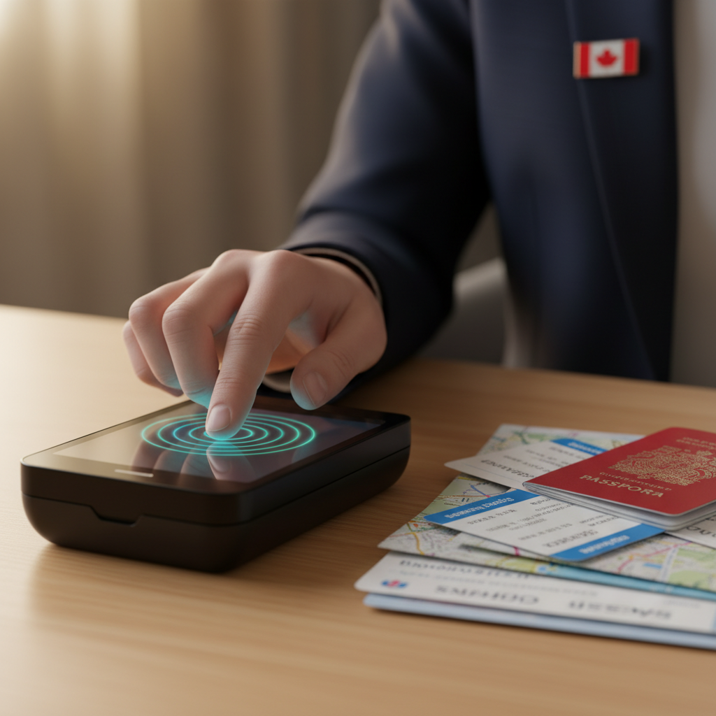 Close-up biometric capture for Canadian permanent residency requirements, fingerprints and travel documents