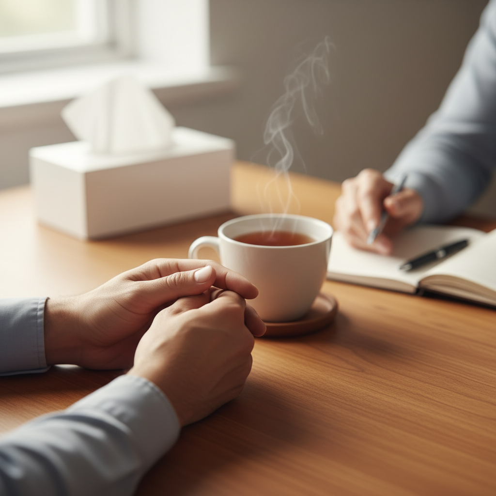 Close-up counseling support in Ontario outpatient clinic for alcohol addiction treatment programs