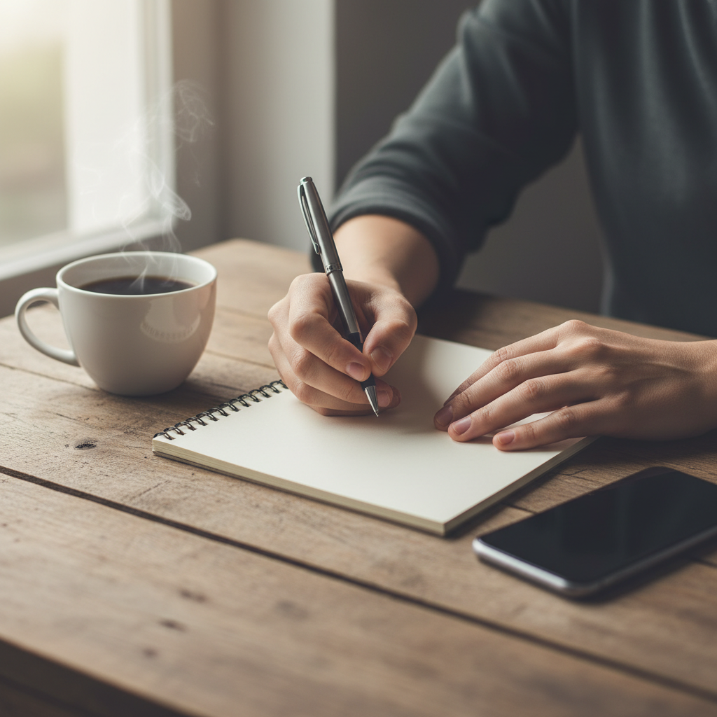 Close-up of recovery journaling as part of cocaine addiction recovery strategies