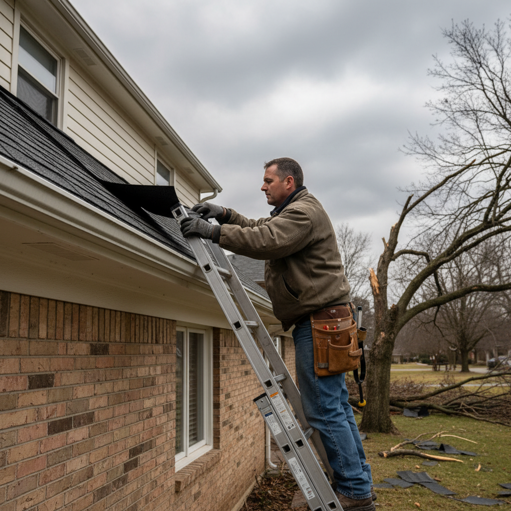 Roof inspection after Ontario windstorm for homeowners insurance coverage