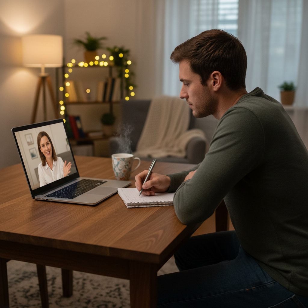 Video consultation with mortgage broker during refinance process in Australia