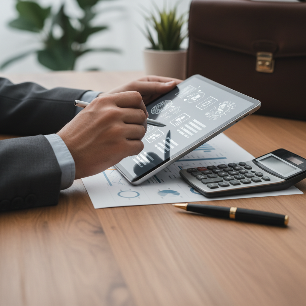 Close-up of insurance checklist and calculator illustrating small business liability insurance review