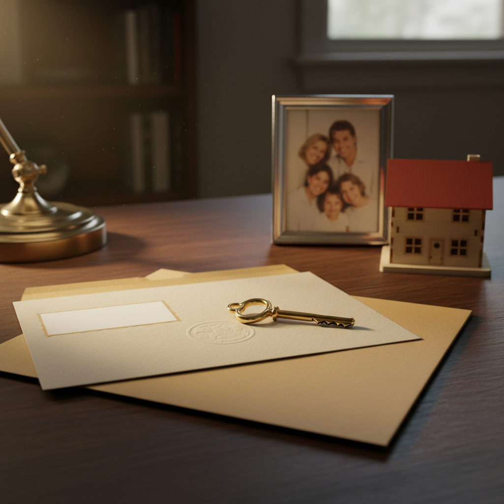 estate planning storage essentials like safe deposit key and envelope