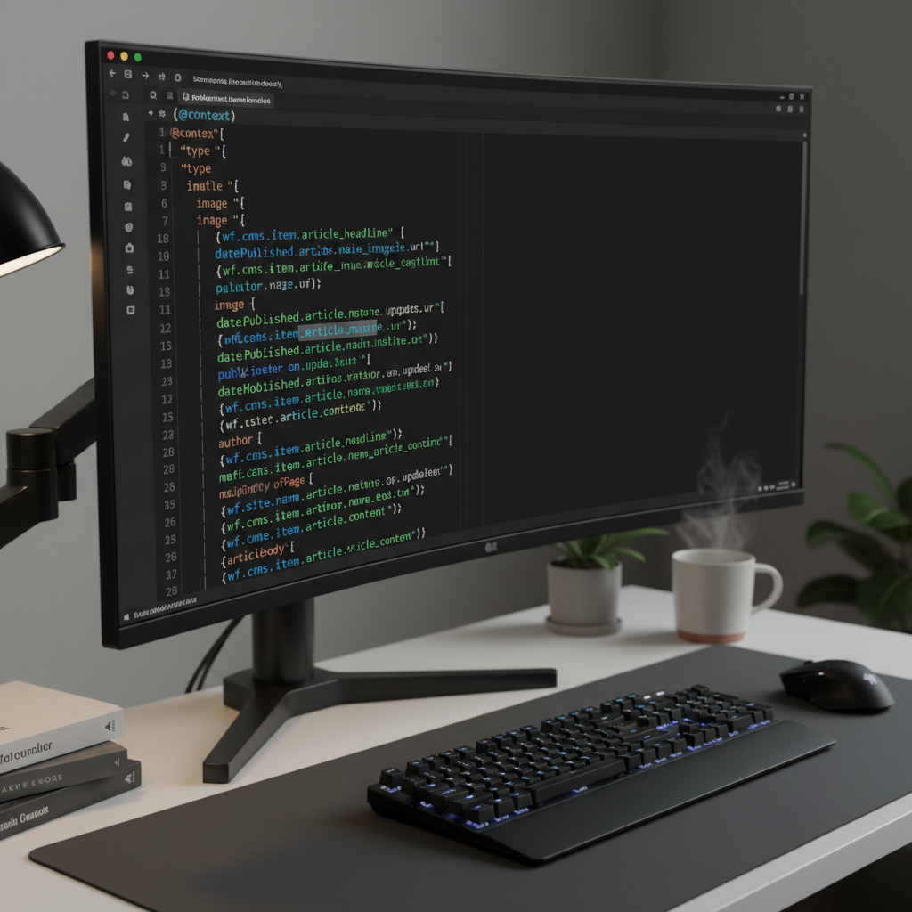 JSON-LD schema embedded from Webflow CMS fields for Webflow CMS SEO integration