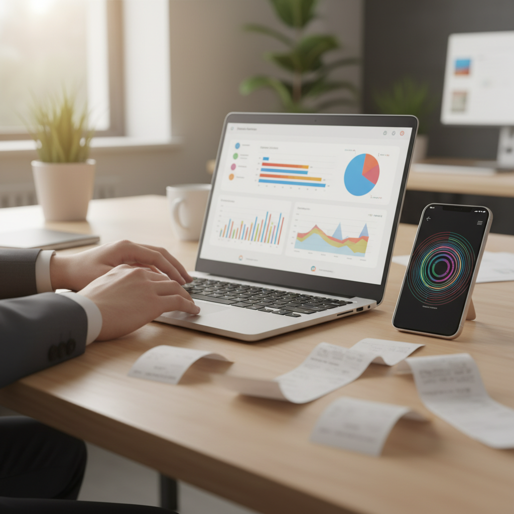 Cloud accounting dashboard close-up for contractor tax planning with GST and BAS insights