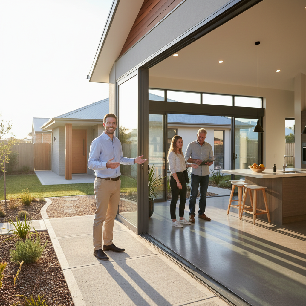 Open home inspection scene in Australia highlighting lifestyle and location factors in a rent vs buy financial comparison