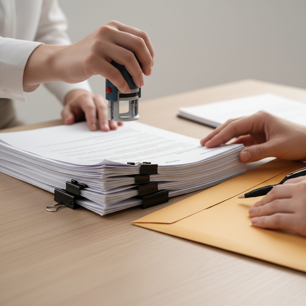 Close-up of appeal documents and evidence for administrative tribunal appeals in Canada