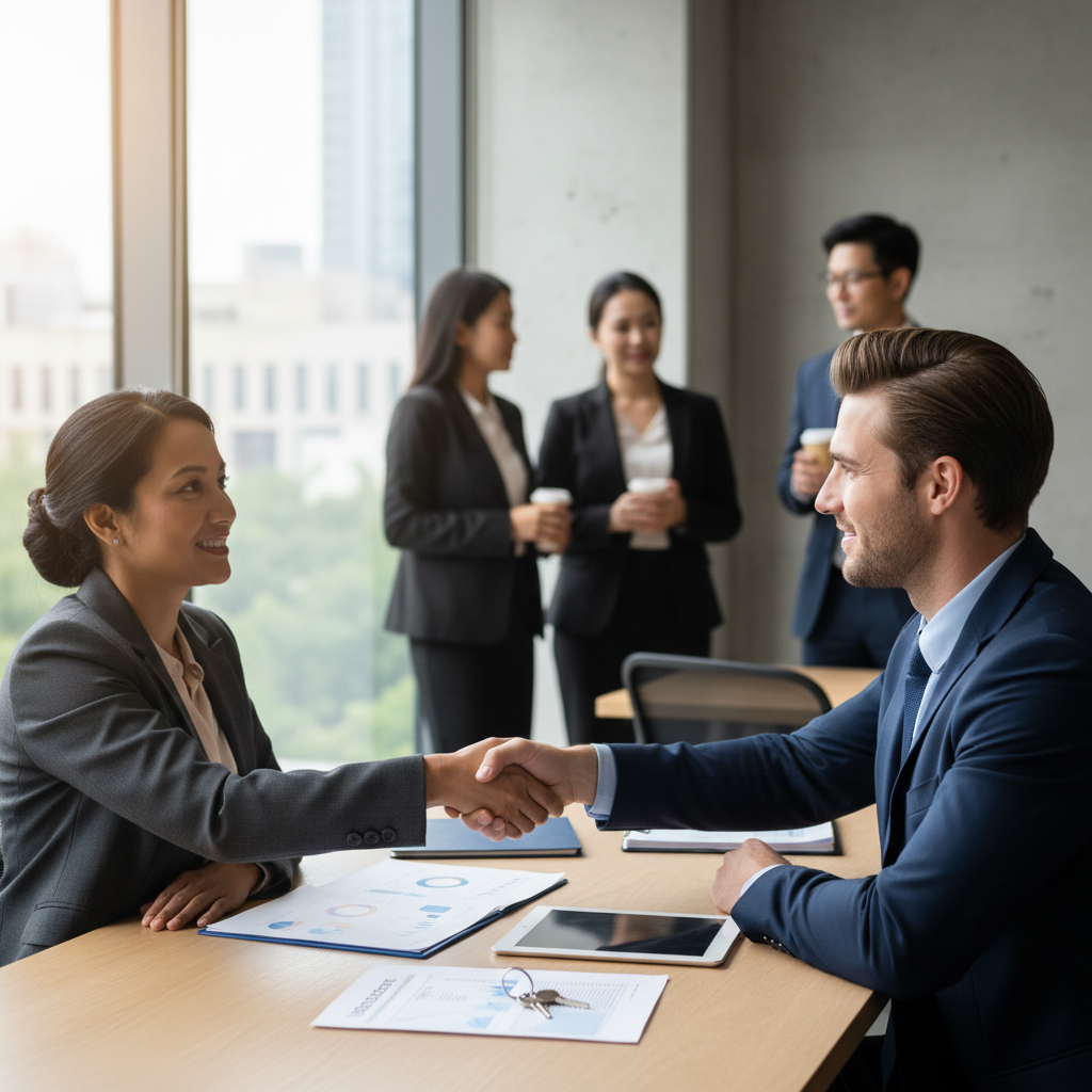 Landlord meeting an insurance broker in Whitby to arrange rental property insurance and review coverage options