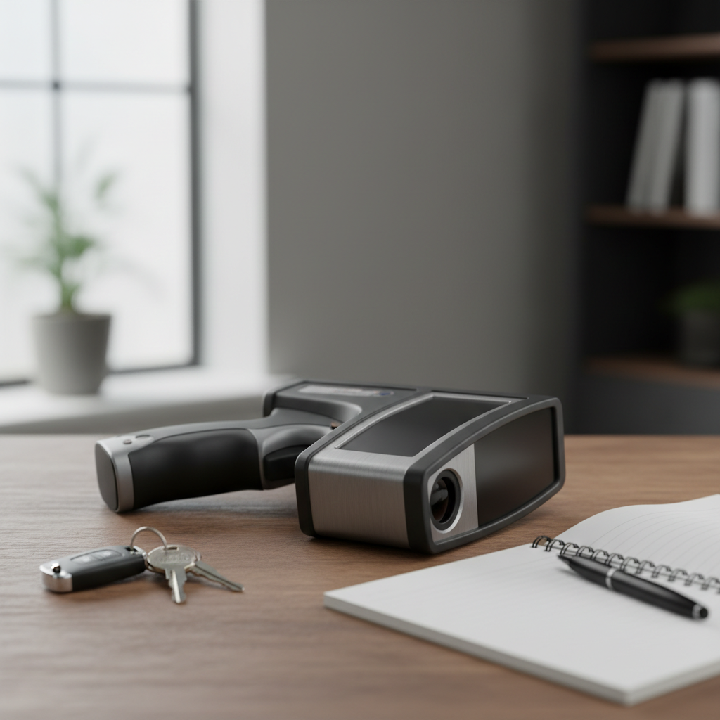 Close-up of radar speed gun and car keys illustrating speeding ticket defense in Brampton