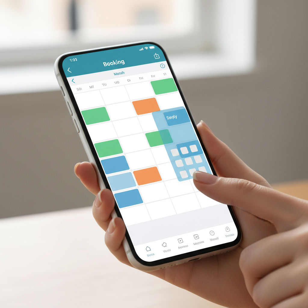 Close-up smartphone with scheduling interface illustrating direct buyer–seller communication advantages for showings