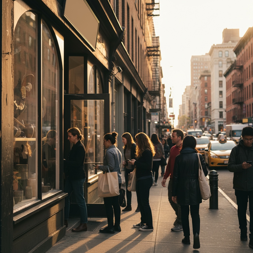 Local storefront with steady foot traffic, illustrating real-world organic demand growth from search and maps visibility