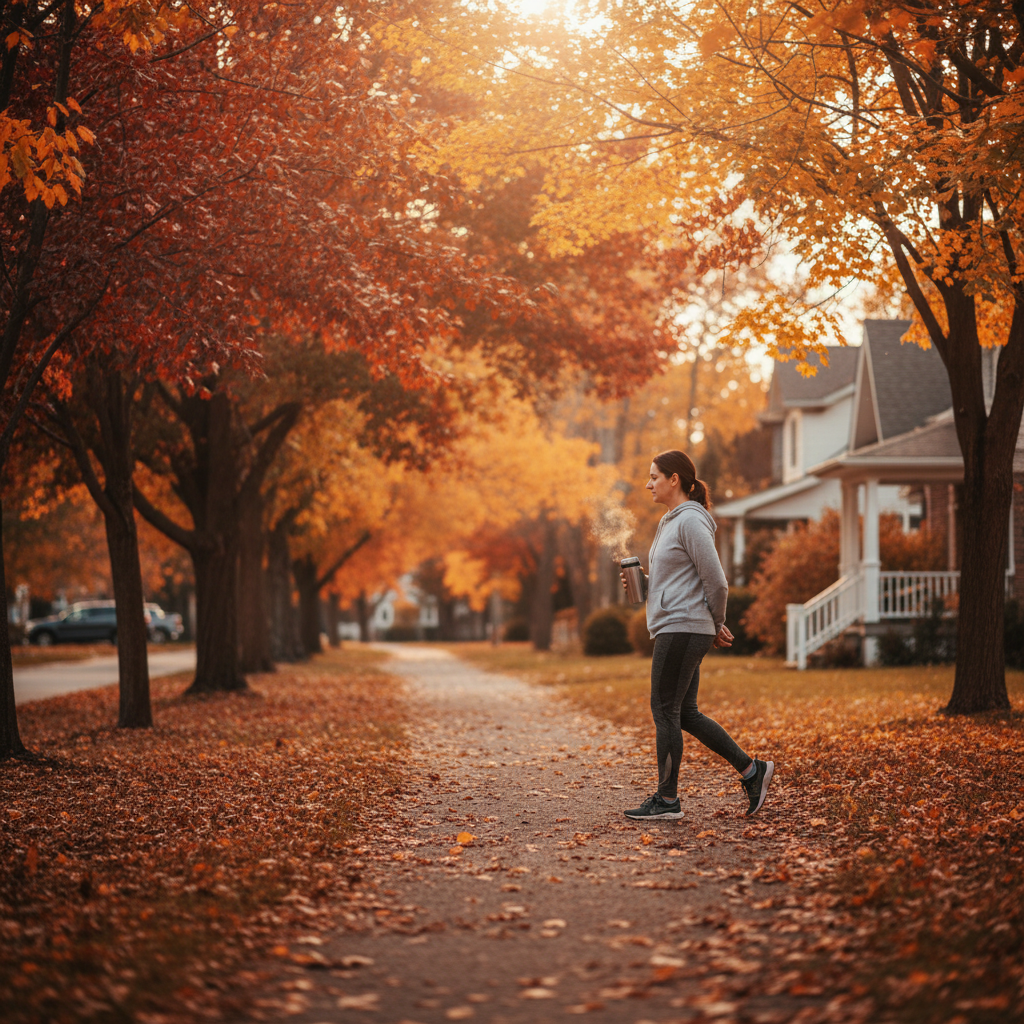 Evening walk along an Ontario path symbolizing healthy routines during a Sublocade taper