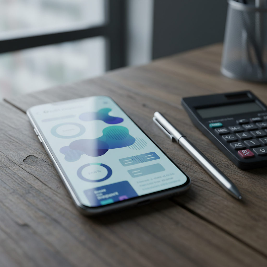 Close-up of smartphone and calculator representing credit tuning to improve borrowing power