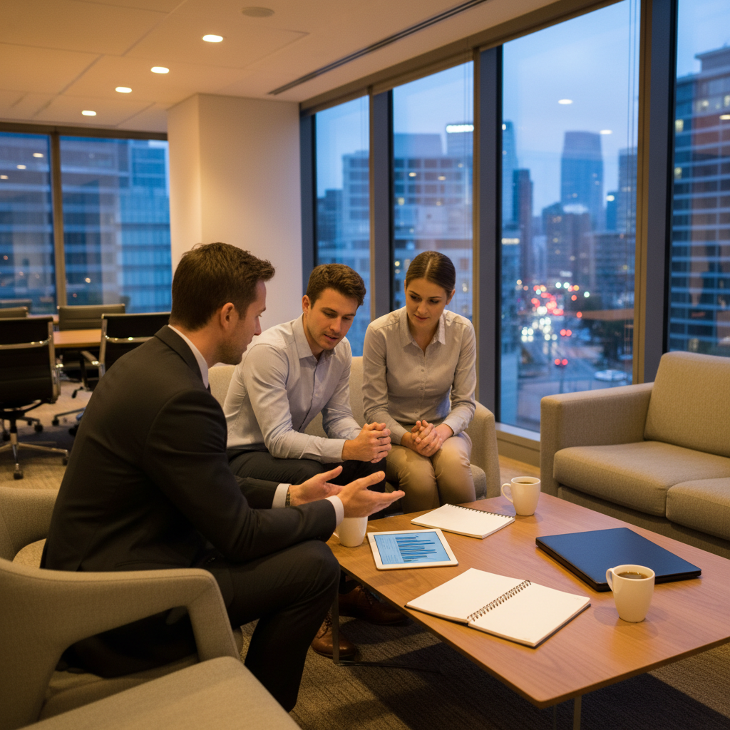 Mortgage broker meeting clients to structure a home loan for better borrowing capacity