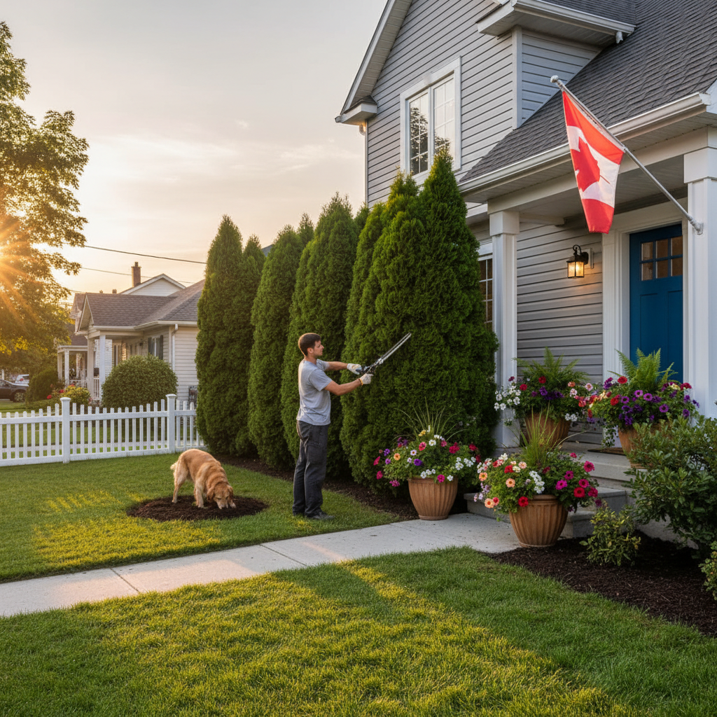 Curb appeal upgrades at a suburban Canadian home to help sell your home without realtor fees on Houseup