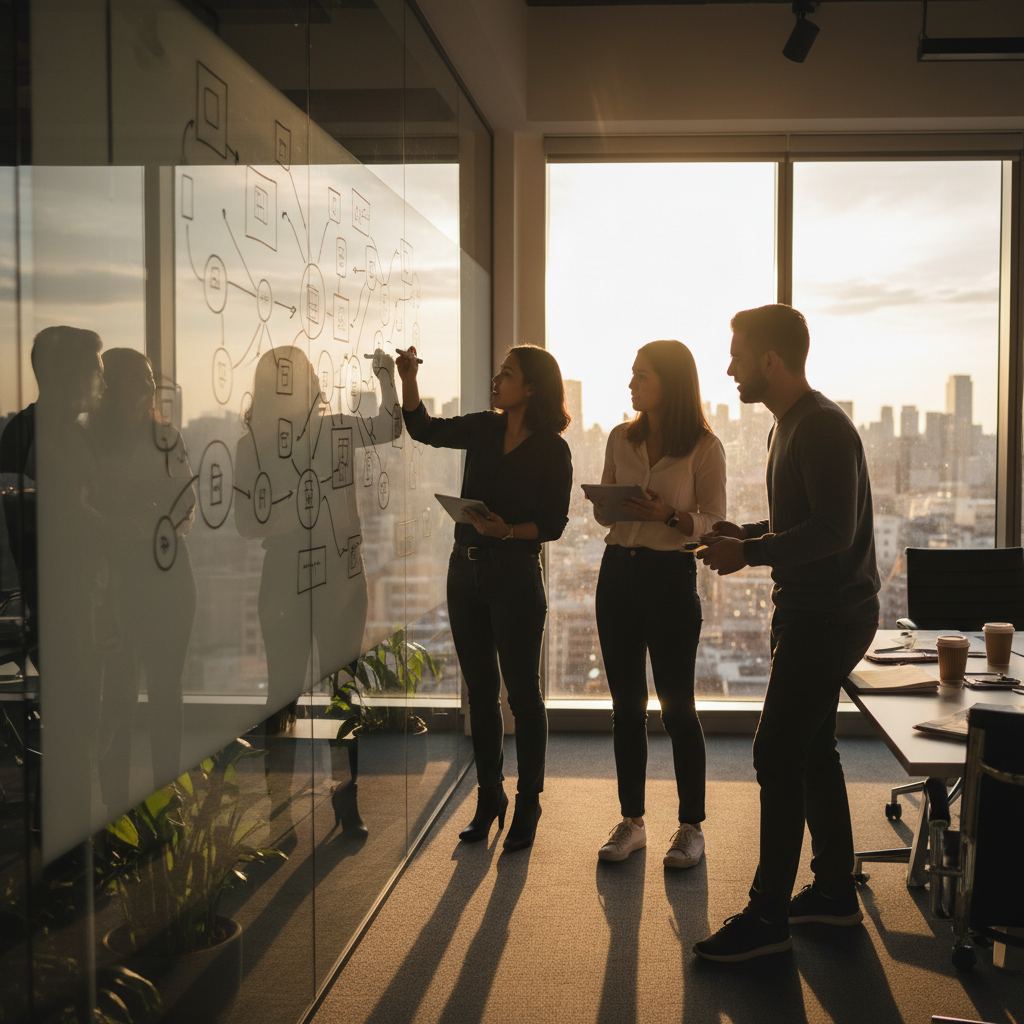 Small marketing team collaborating on an AI-driven multi-agent SEO workflow tailored for Perplexity citations