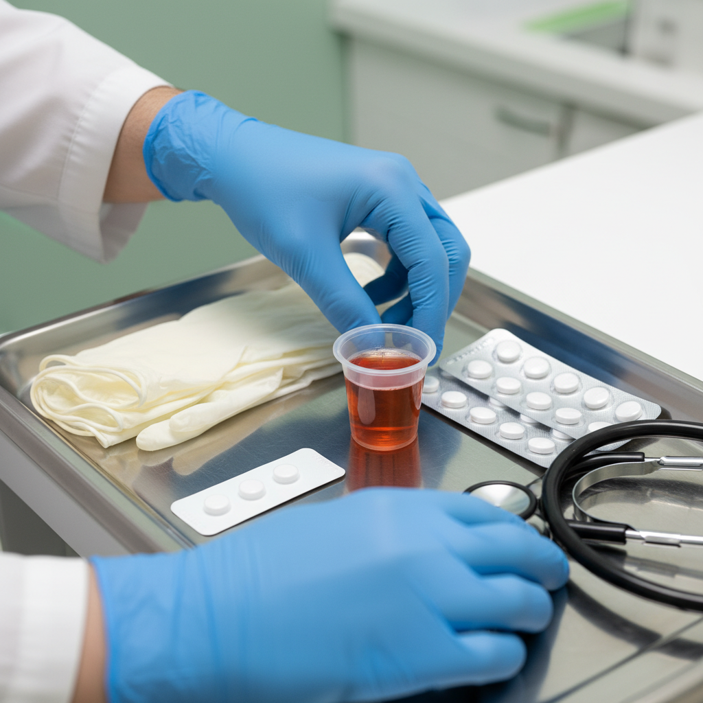 Close-up of medication-assisted treatment supplies used in rehabs for men outpatient care in Ontario