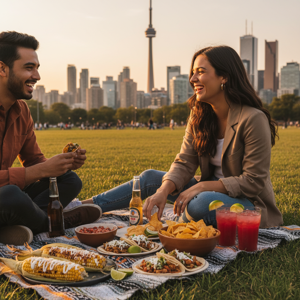 Old Toronto picnic with Mexican street food and drinks for pairing ideas