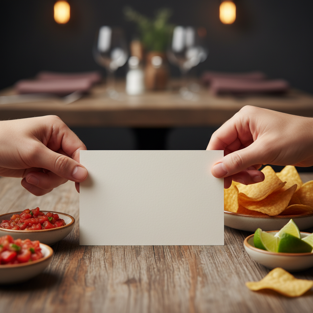 Close-up of reserved table setup with salsa, lime, and tortilla chips illustrating Mexican restaurant reservation tips