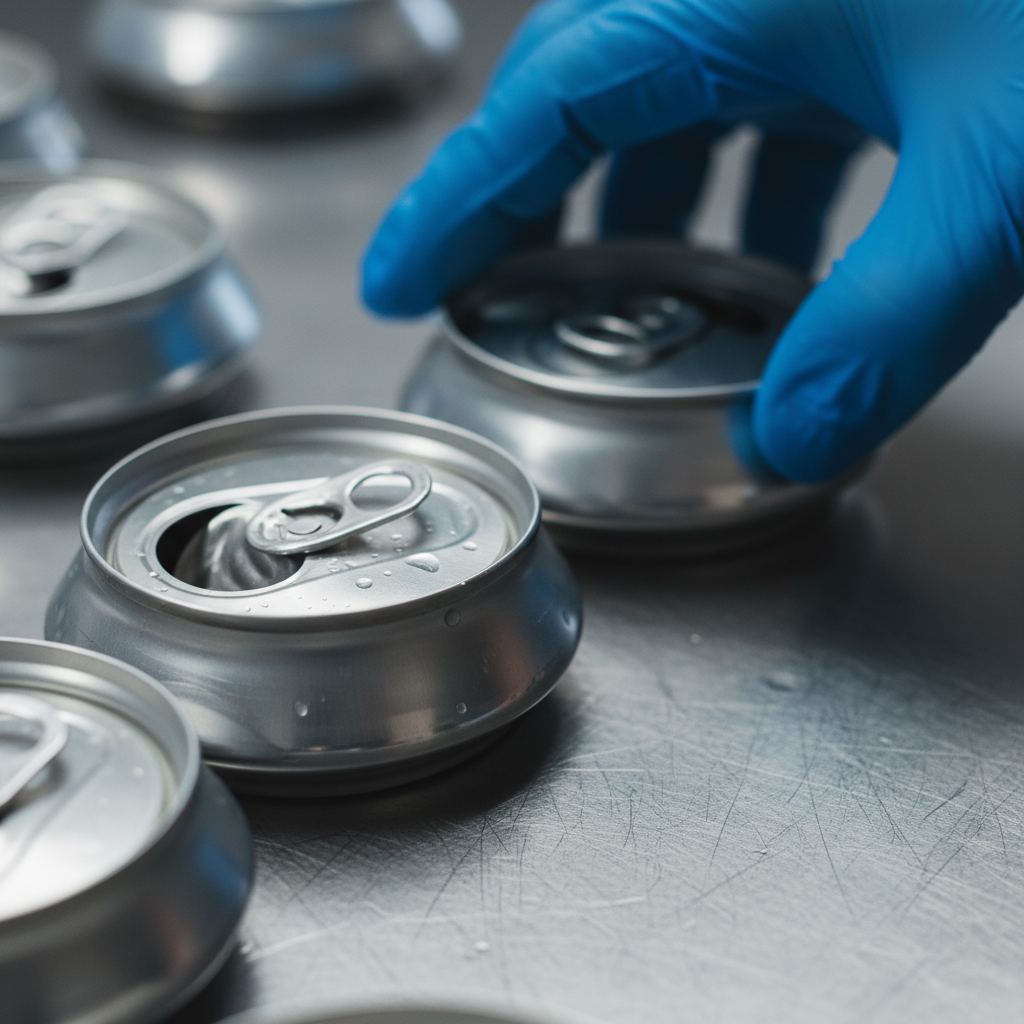 Close-up of aluminum cans being hand-sorted for recycling at a scrap yard in Toronto