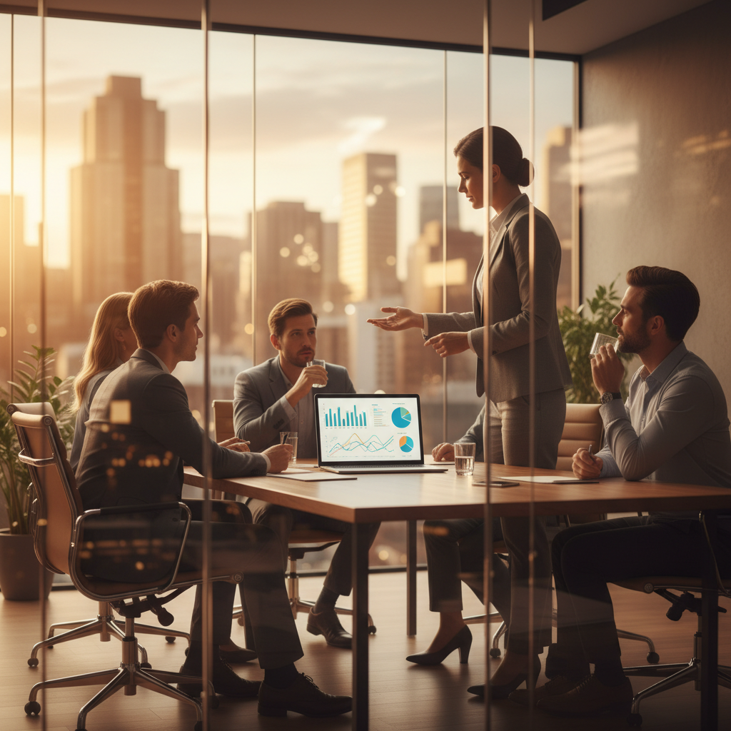 Team reviewing a strong bid proposal plan and timeline in a Toronto meeting room