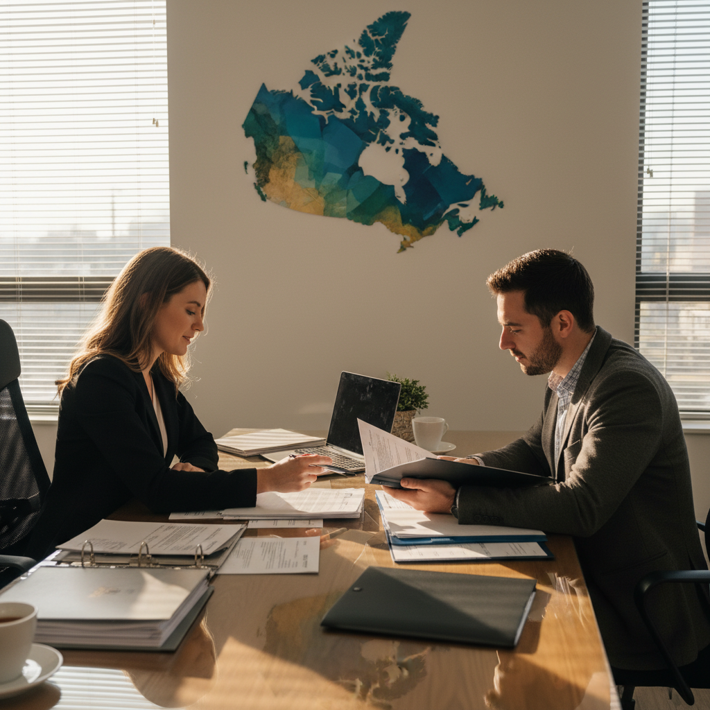 Consultation scene in Mississauga office planning Express Entry timeline milestones and documents