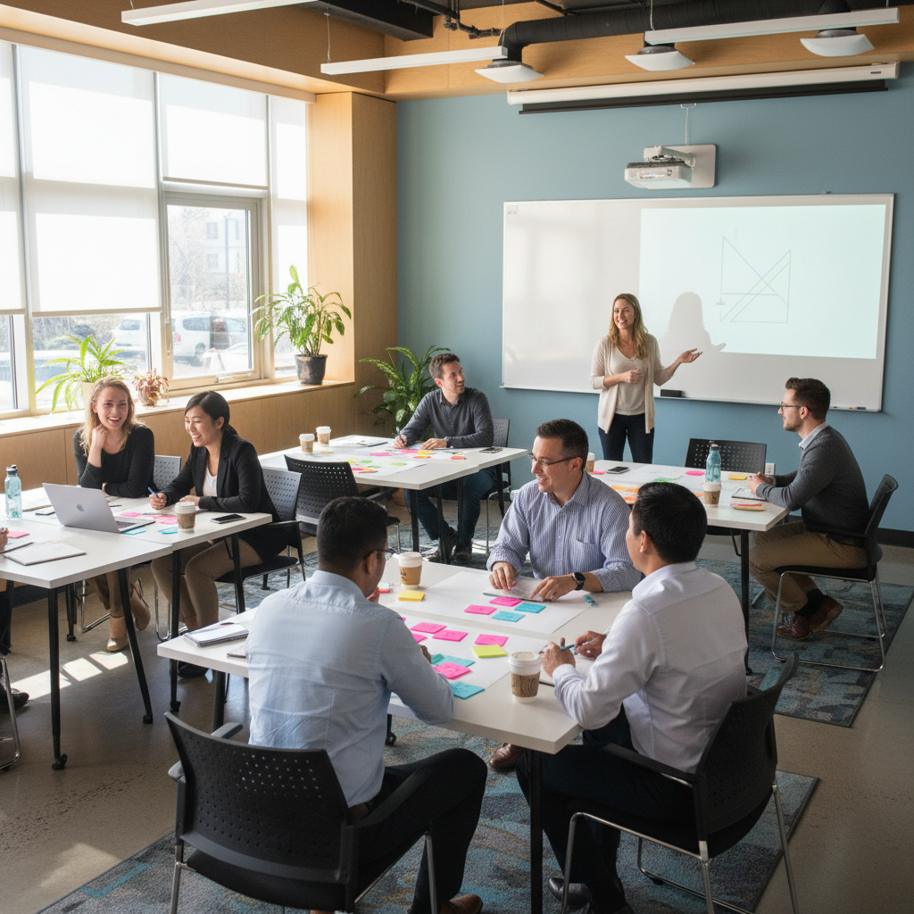 Instructor-led ECBA certification training in Canada with collaborative classroom setting