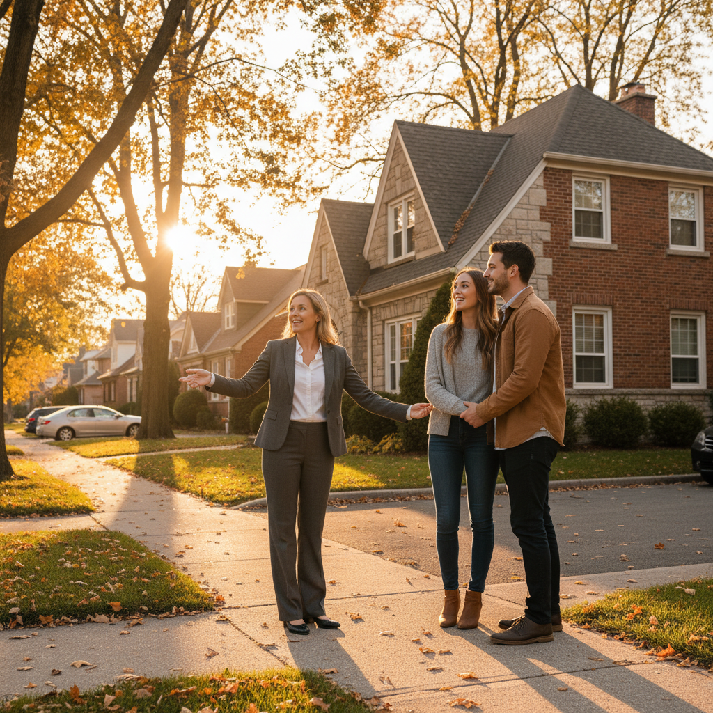 Brampton Realtor showing a detached home at golden hour, illustrating buyer demand and pricing strategy