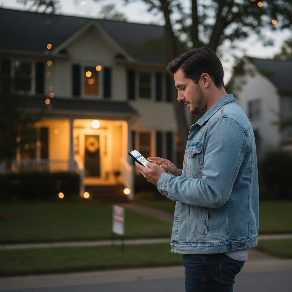 Scheduling a home viewing in a real estate mobile app as part of a streamlined property transaction workflow