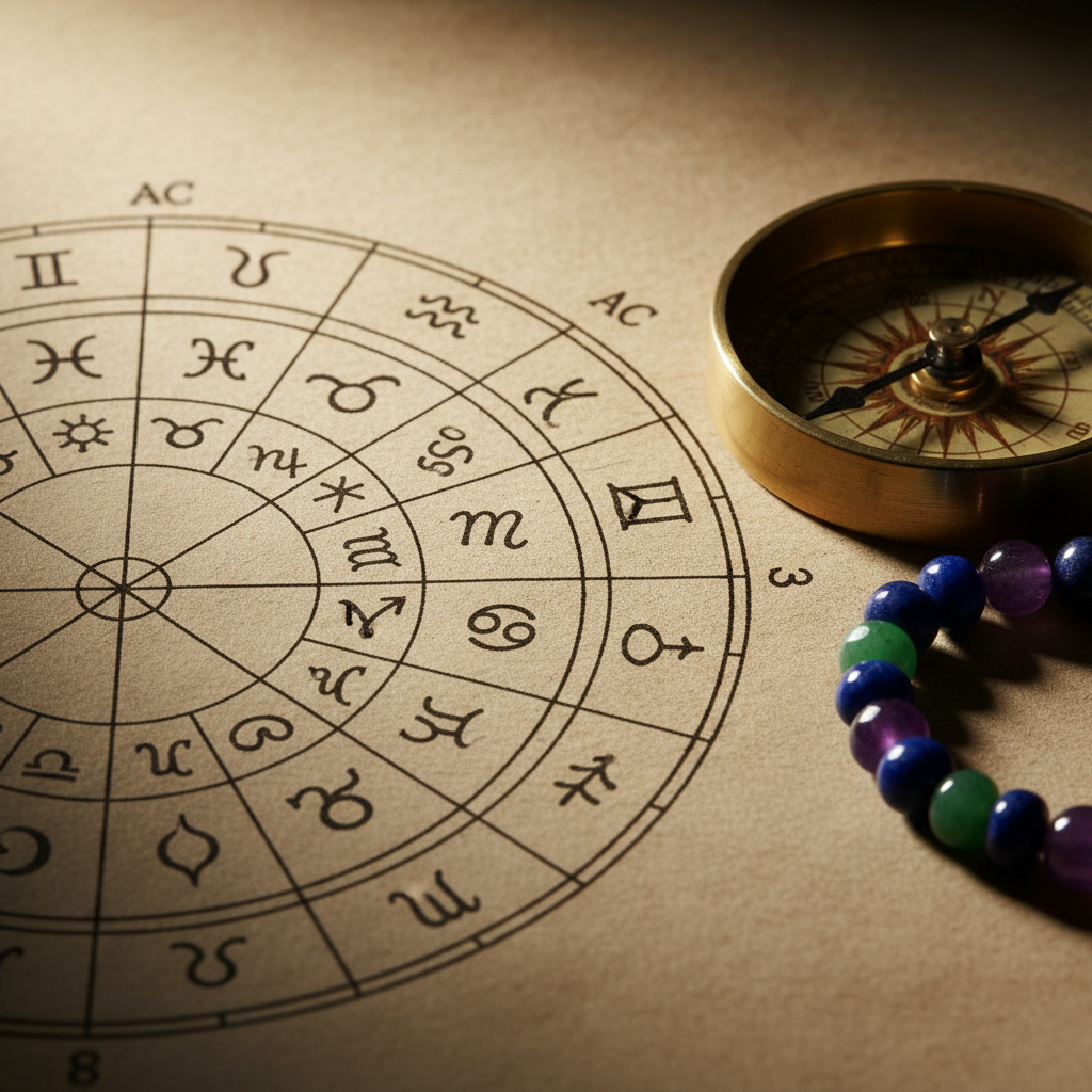 Detail shot of an astrological birth chart wheel illustrating how an astrology consultation is scoped for value