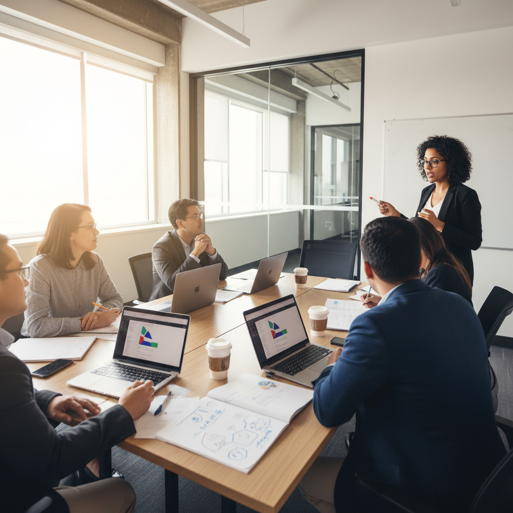 Weekend cohort practicing CCBA exam preparation tips in a modern training room in the GTA