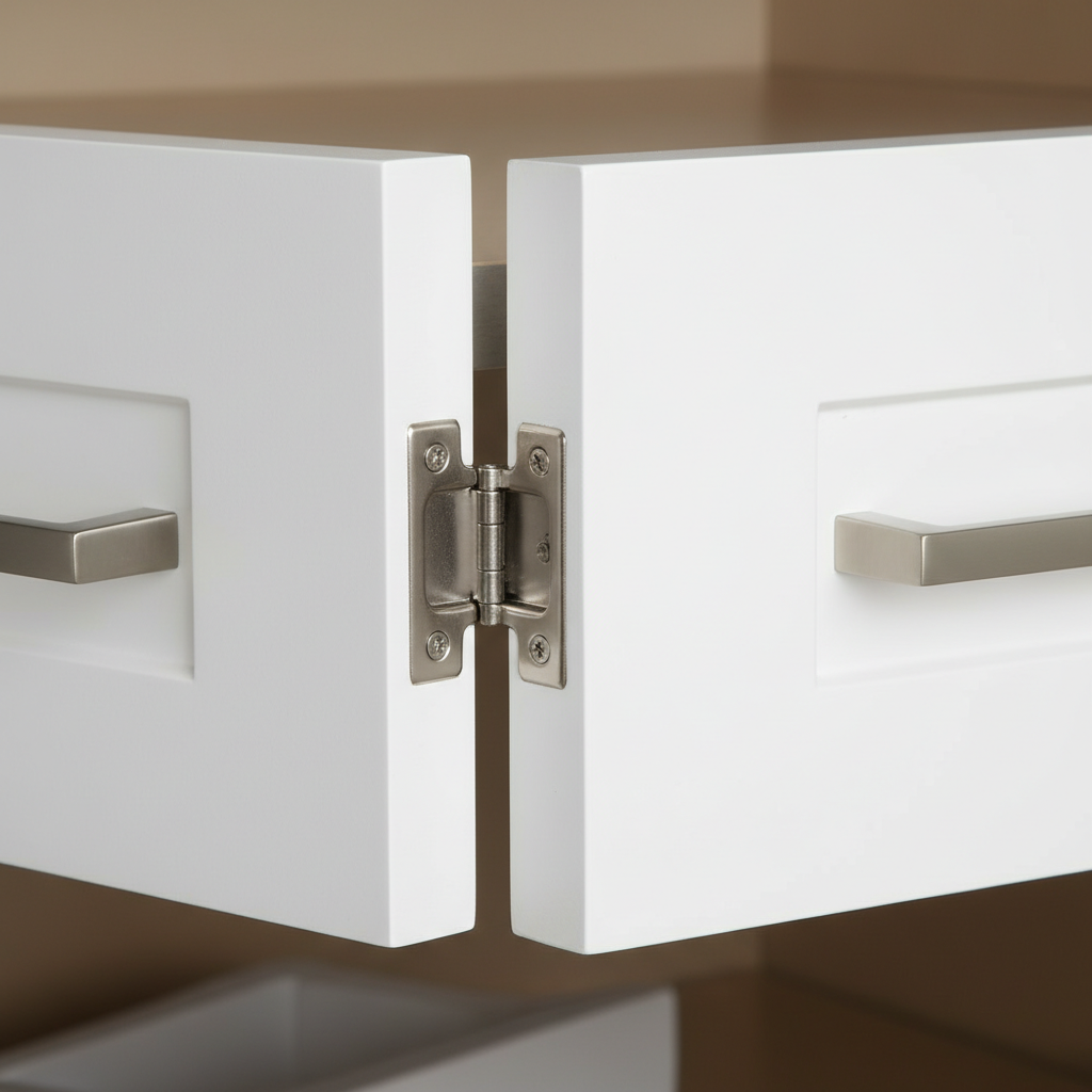 Kitchen Renovation Costs: Save More & Plan Smart in 2026 1 Detail shot of soft-close hinge on painted MDF shaker cabinet door showing craftsmanship that shapes kitchen renovation cost and quality