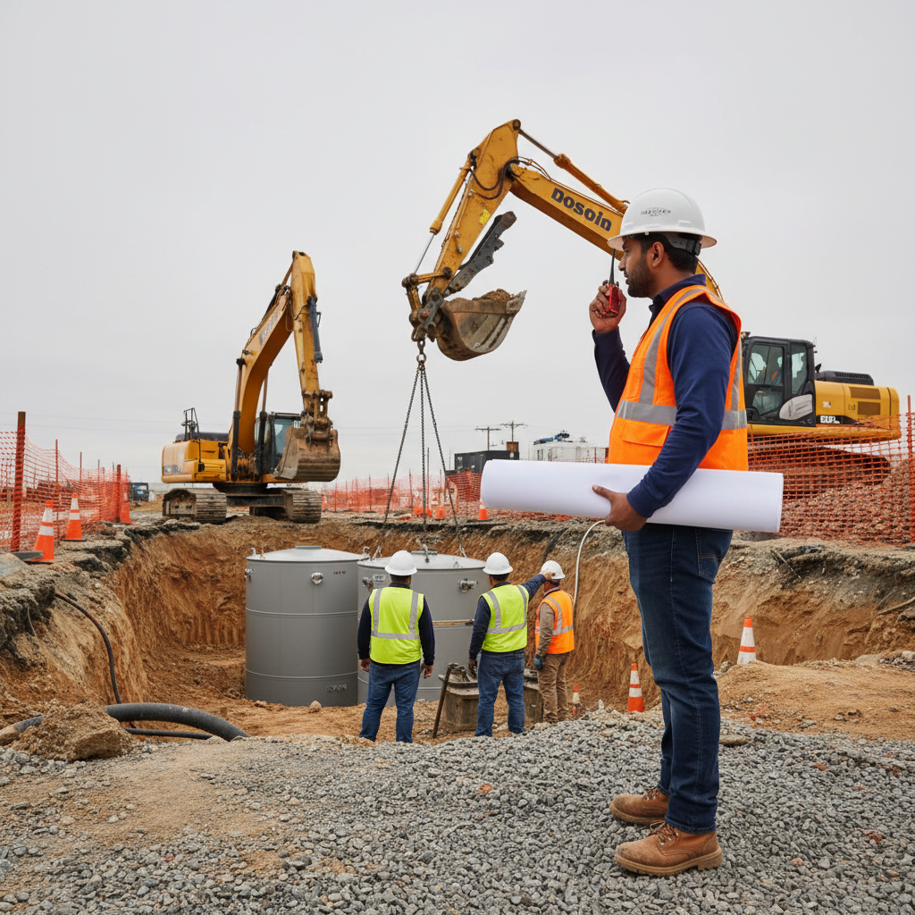 CMAR superintendent coordinating subcontractors at a fuel station construction site in Texas