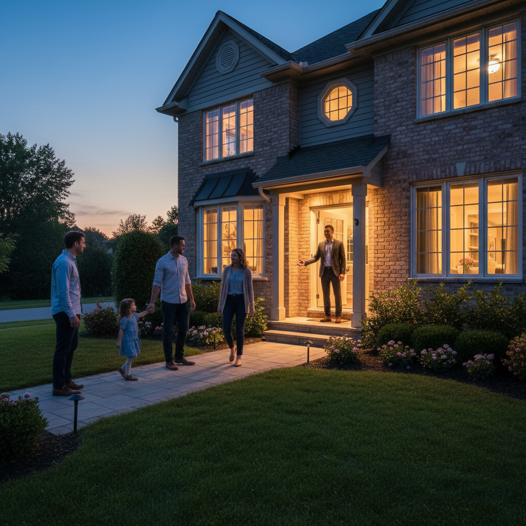 Evening open house in the GTA with buyers arriving — context for buyer offer strategy and timing
