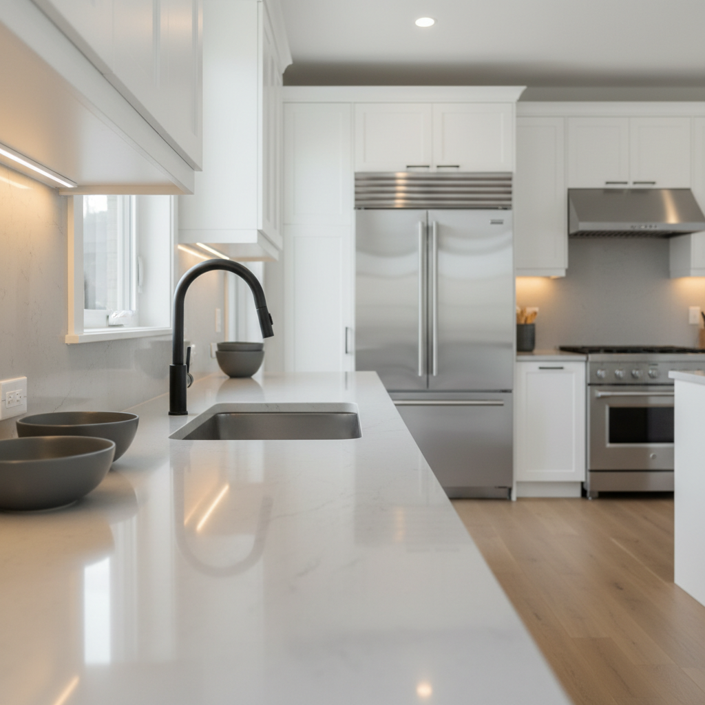 Detail shot of a modern Edmonton kitchen interior, ideal for buyers searching houses for sale in Edmonton, Alberta