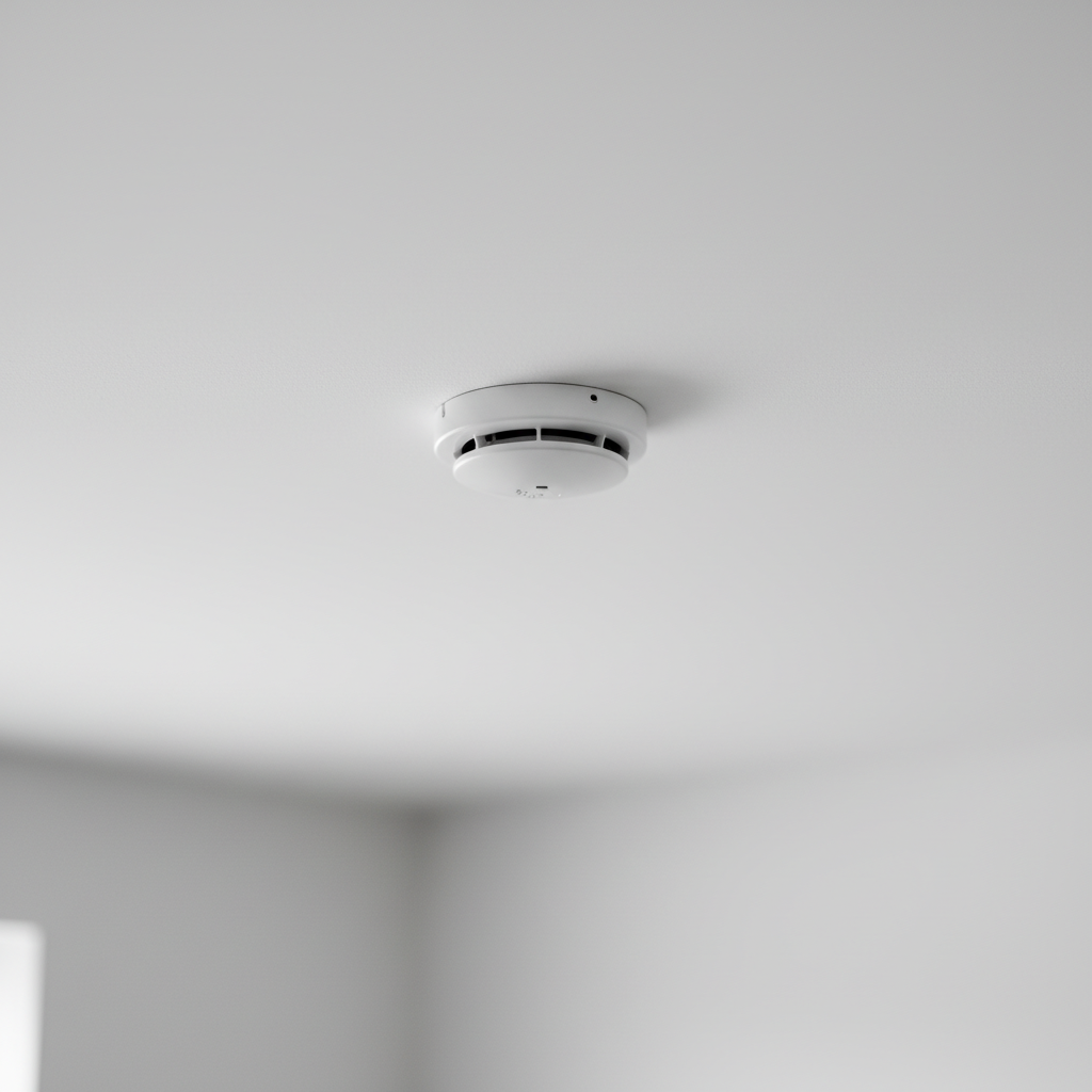 Close-up of a smoke detector used in home insurance risk prevention for Ontario homes