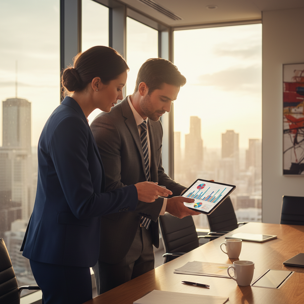 CFO and auditor discussing going concern risks and mitigations in a boardroom
