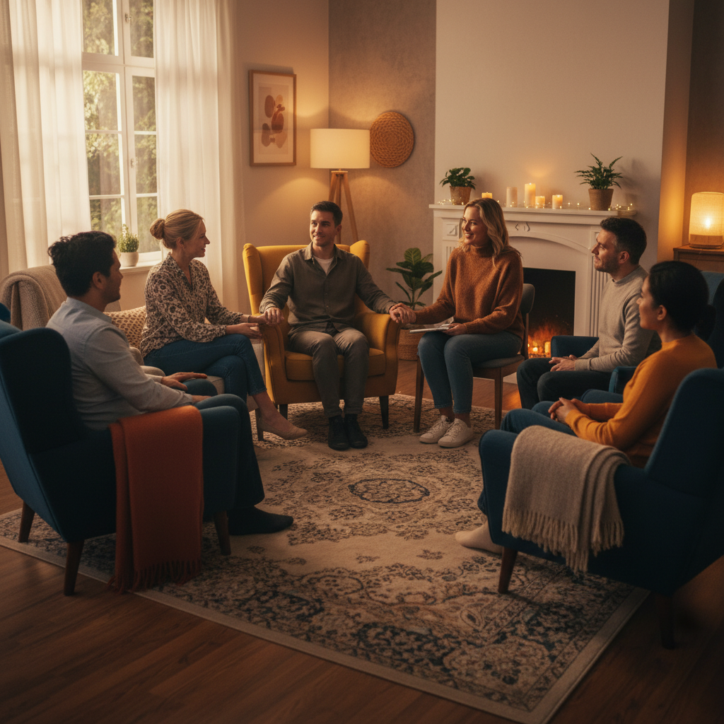 Group counseling session supporting outpatient substance abuse treatment and relapse prevention in Ontario