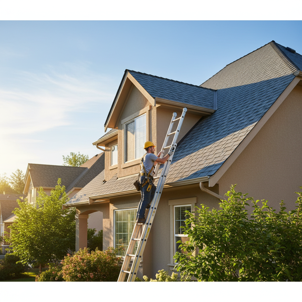 Roof inspection in progress before Toronto home listing to document shingles and flashing