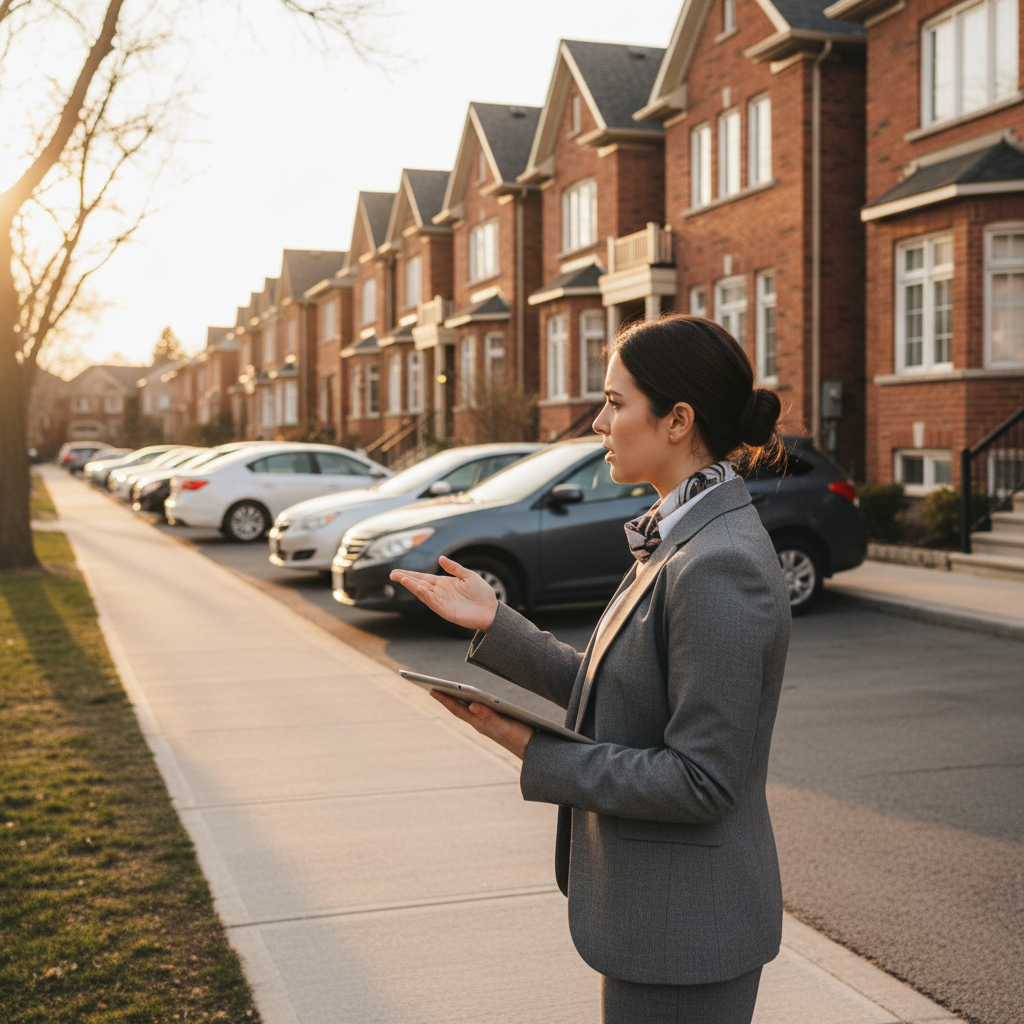 Street scene in North York showing comparable homes a REALTOR might evaluate for pricing strategy